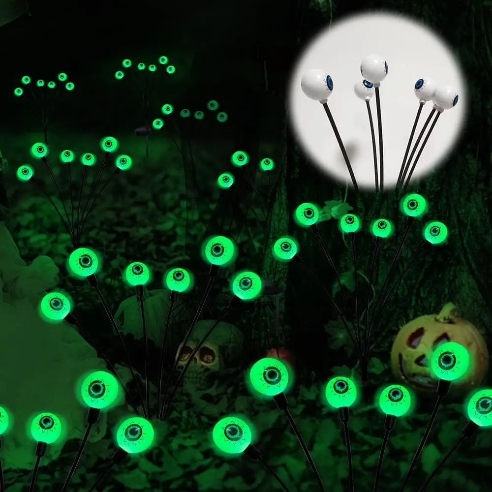 

Scary Eyeballs Solar Garden Lights Halloween Decorations Outdoor,Swaying Firefly Ornaments for Lawn, Patio, Party Decor