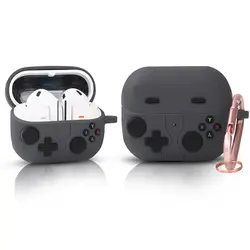 Cute Cartoon Silicone Protective Cover with Keychain & Cleaner Kit - Galaxy Buds 3 (Black)