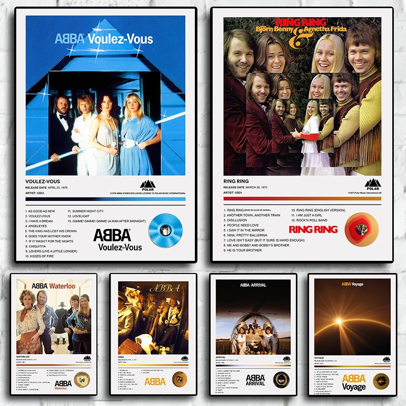 

Поп, рэп Обложка альбома для музыки ABBA, постер, эстетический рэпер, хип-хоп, рок, супер-брюки для посетителей, холст, печать, настенное искусство, декор комнаты