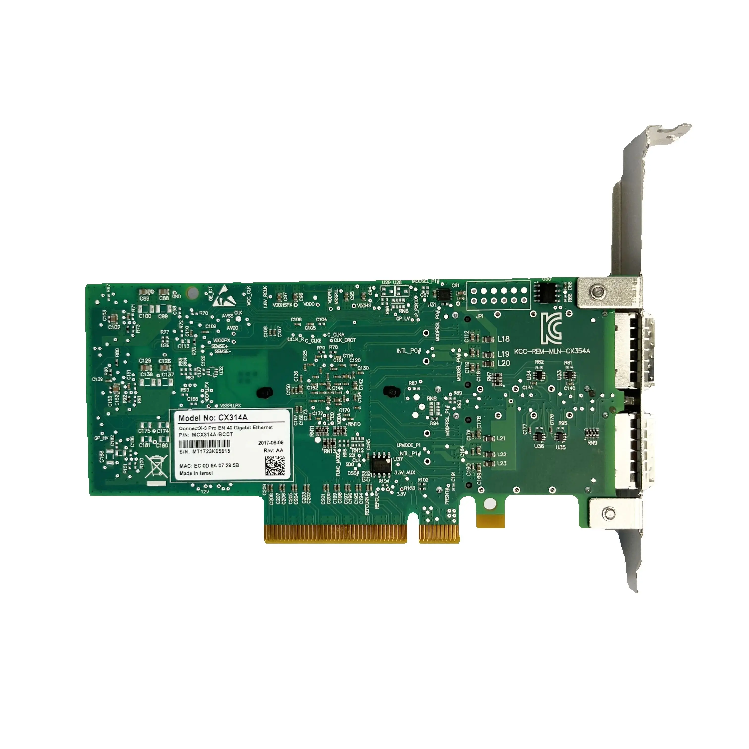 Mellanox MCX314A-BCCT ConnectX-3 Pro 듀얼 포트 10GbE SFP+ 네트워크 어댑터 - PCIe 3.0 x8, RDMA, RoHS, 서버/데이터 센터용