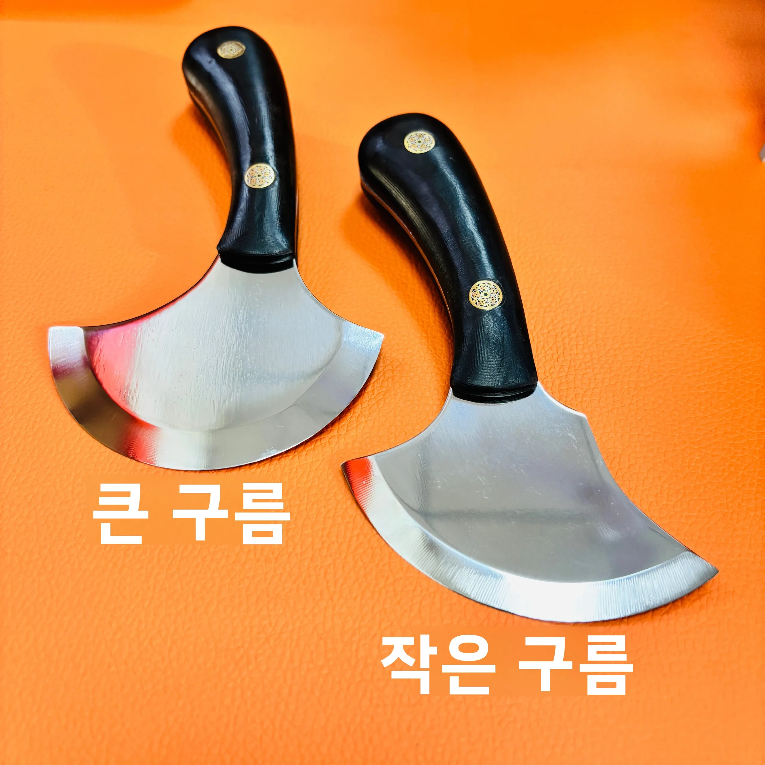 전문가급 수제 가죽 절단 칼, 강철 날, 검정색 흑단 나무 손잡이, 뛰어난 성능의 바느질 DIY 도구