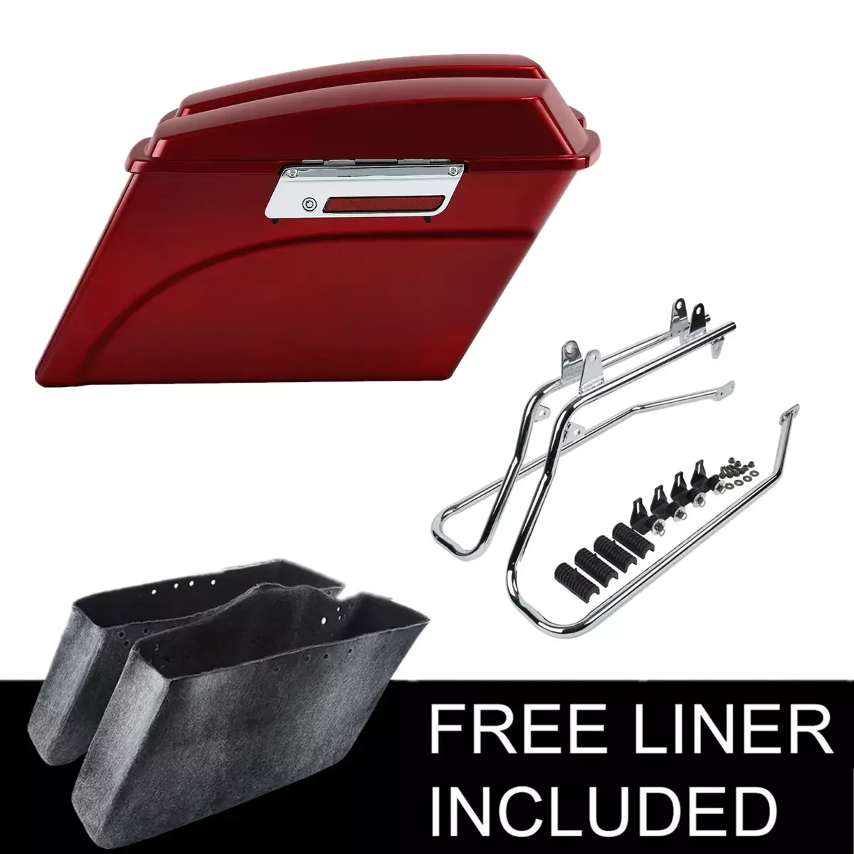 Motorcycle Saddle Bags Bag Conversion Brackets For Harley Softail Heritage Deluxe FXST 1984-