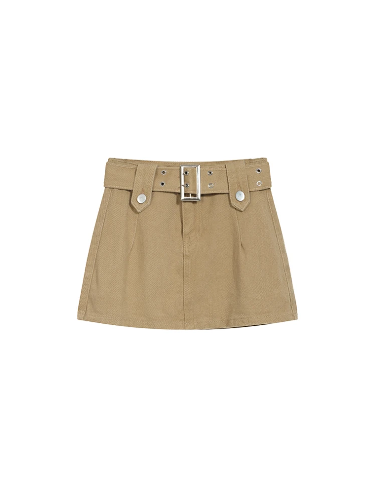 

Large Waistband Women's Khaki A-line Denim Short Skirt Summer New American Hot Girl Sexy Casual Mini Black Skirt Female