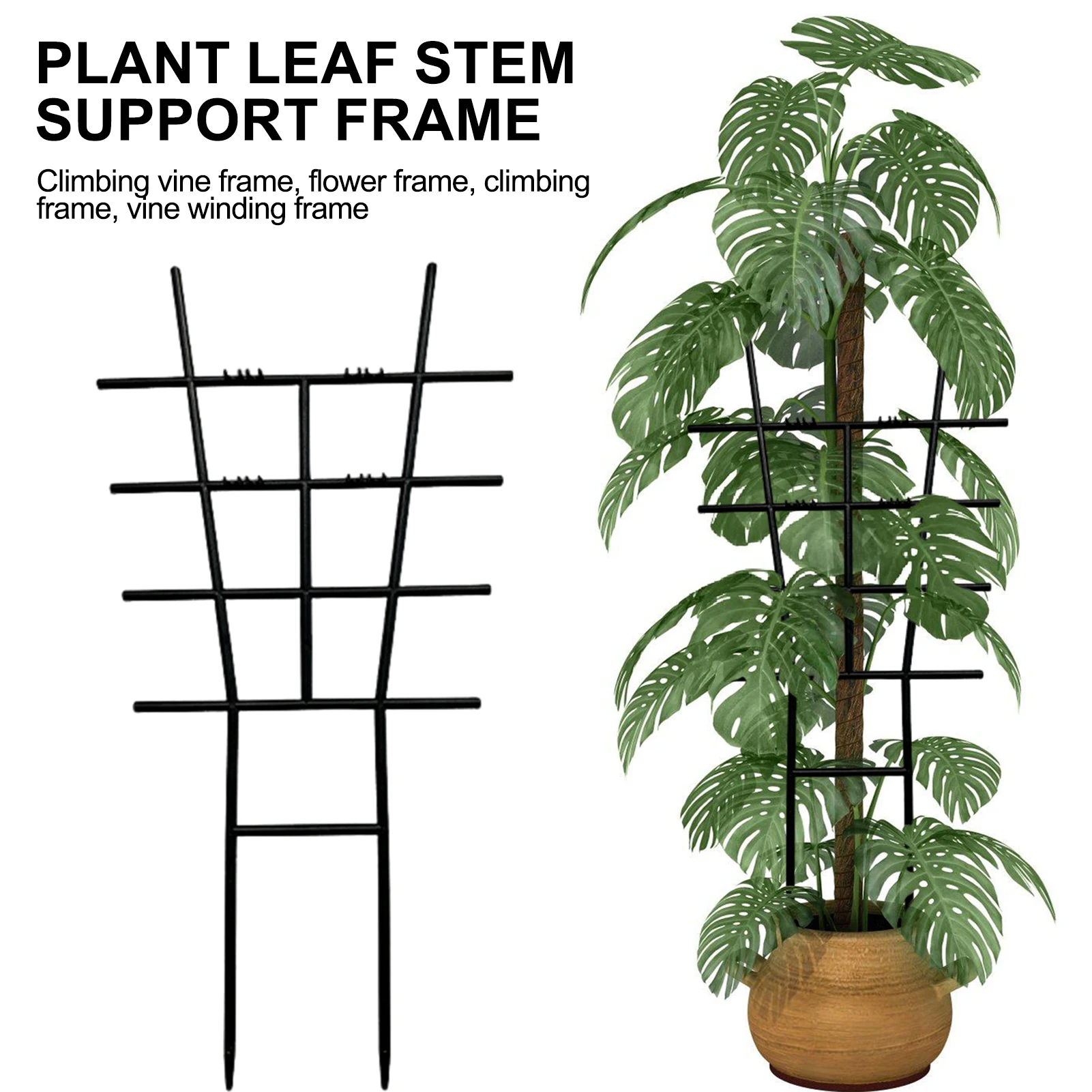 Kunststoff-Kletterpflanzen-Rankgitter Schwarz 1 Stück Verbindbare Stielstütze Einfache Montage für Monstera Orchidee Ranke Innen- und Außenbereich Garten