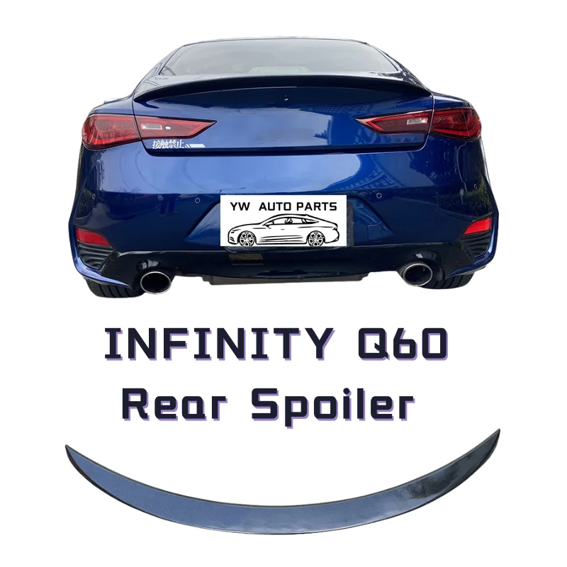 

High Quality Car Rear Spoiler Lid for Infiniti Q60 2017-2019 Gloss Black Carbon Body Kit