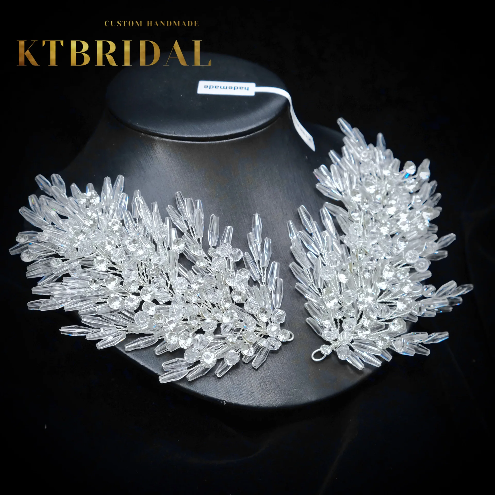 

New KTBRIDAL Tiara Handmade Bridal Headpieces Crystal Pearls Fashion Jewelry Women Gift Wedding Accessiories
