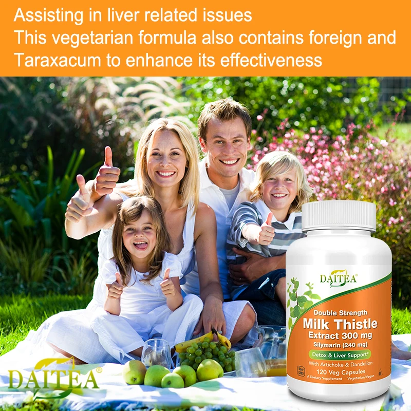Milk Thistle Artichoke Dandelion Dual Action Milk Thistle Extract 300mg Liver Protectant Fatty Liver Supplement Alcoholism