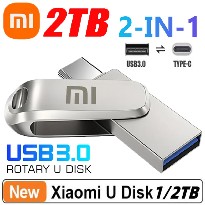 Xiaomi-memoria USB de doble uso, PenDrive de 2TB, 256GB, 128GB, tipo C,  1TB, OTG, 2 en 1, teléfono de alta velocidad, ordenador - AliExpress