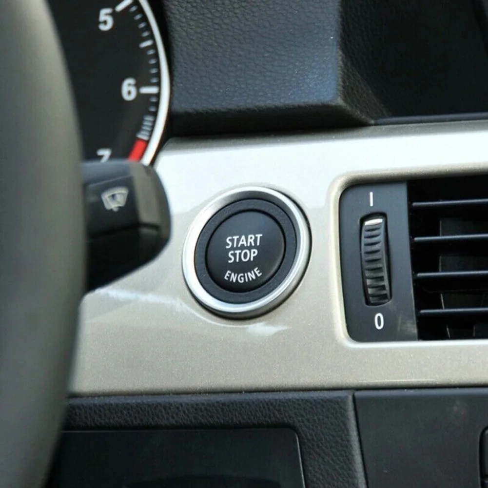 Car engine start button cover 1Pcs Car Front Center Start Stop Engine Button Switch Cover For BMW 1 3 5 Series E87-E93 E60 X1 E84 X3 E83 X6 E71 Z4 E89