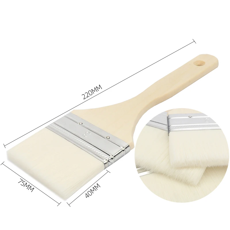 Water-Wased Wool Soft Brush for Wall and Furniture Paint, Painting Tools, Art Cleaning, Dusting Supplies wool painting brushes gouache watercolor drawing flat head brush aquarelle row brushes background oil painting wall paint brush