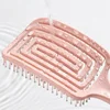 1Pcs Elastic Massage Comb Hollow Out Hair Brush Scalp Massage Combs Hair Styling Detangler Fast Blow Drying Detangling Tool 6