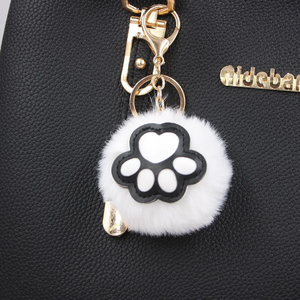 

Lovely cat claw hair bulb key chain pendant plush hanging pendant jewelry boutique bag purse PAWS