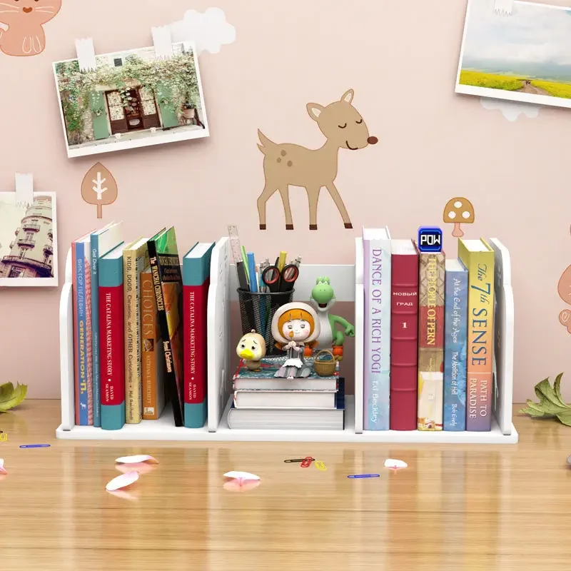 Large Hollow Book Storage Rack Wooden Office Desktop File Shelf Information Magazine Storage Holder Living Room Table Book Stand