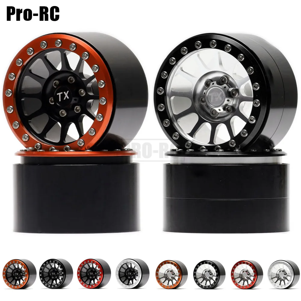 

4Pcs 2.2" 12 Spoke Alloy 63*48*40 Beadlock Wheels Hub Rim for 1/10 RC Crawler Car Axial SCX10 II 90046 RR10 TRX-4 KM2 YETI