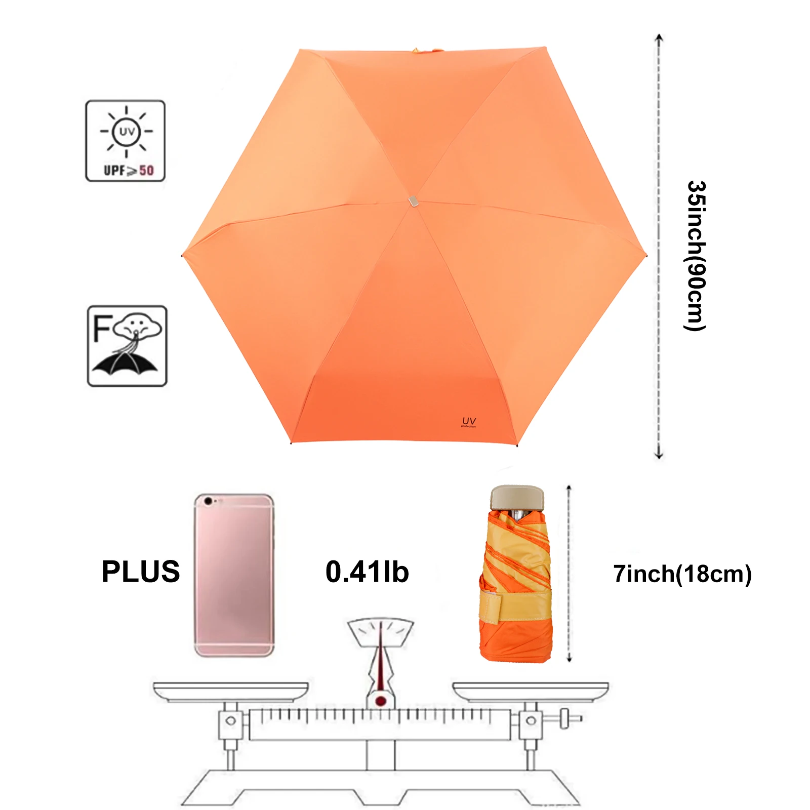 Small Compact UV Umbrella Sun Protection Umbrella, Mini Micro Lightweight Travel Parasol Design for Women