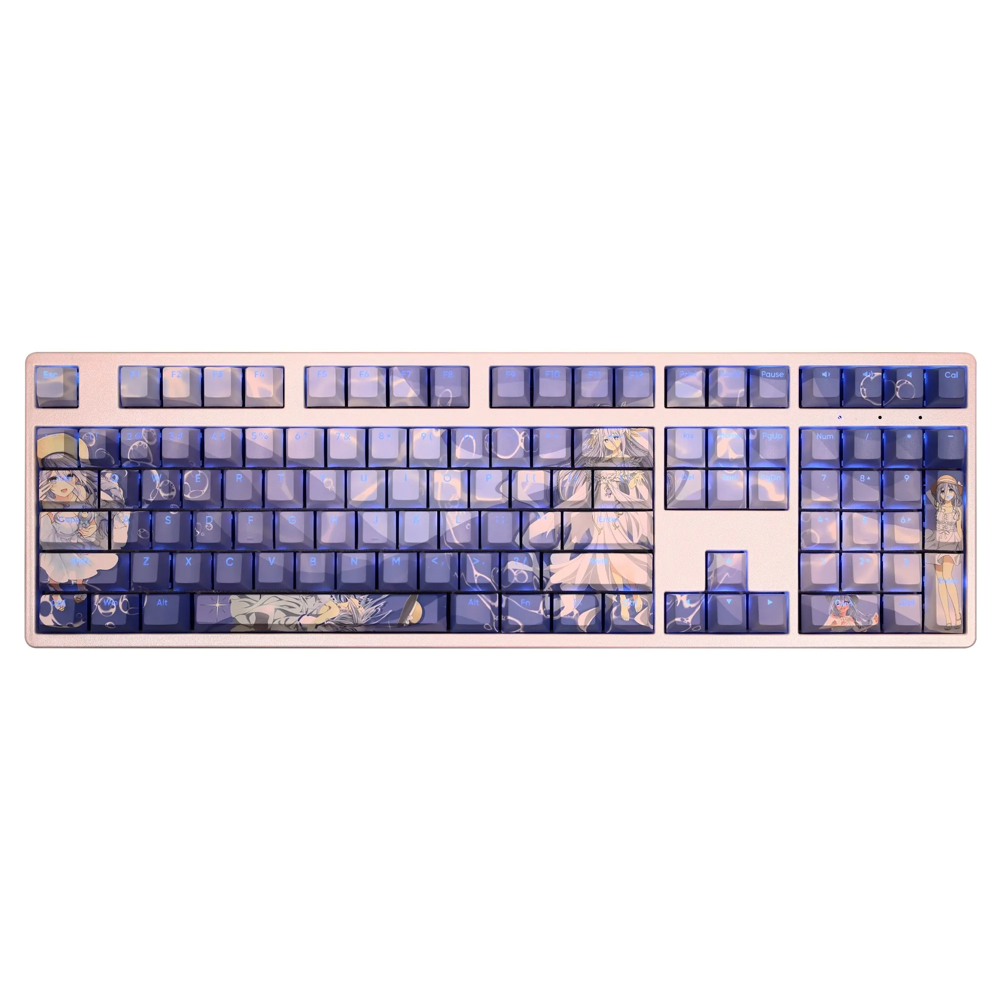 Anime Cartoon Keycaps 108 Teclas Data ao Vivo Takamiya Mio Keycap Tintura Pbt Subbed Keycaps Teclado Anime Ansi 61 87 104 108 - Imagem 5