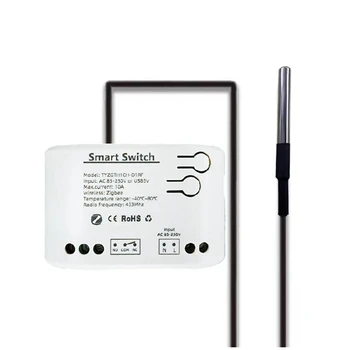 Tuya Smart Zigbee Switch With Temperature Sensor Passive Dry Contact Zigbee Relay Work With Home Assistant 1