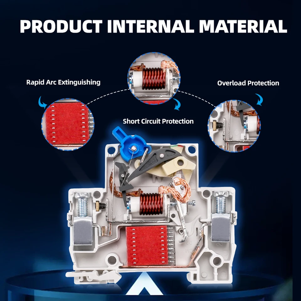 24VDC DIY・工具・ガーデン GYM9H 10KA MCB 4P 6A 10A 16A 20A 25A 32A 40A 50A GYM9H 10KA MCB 4P 6A 10A 16A 20A 25A 32A 40A 50A 63A 回路遮断器 220V Cカ