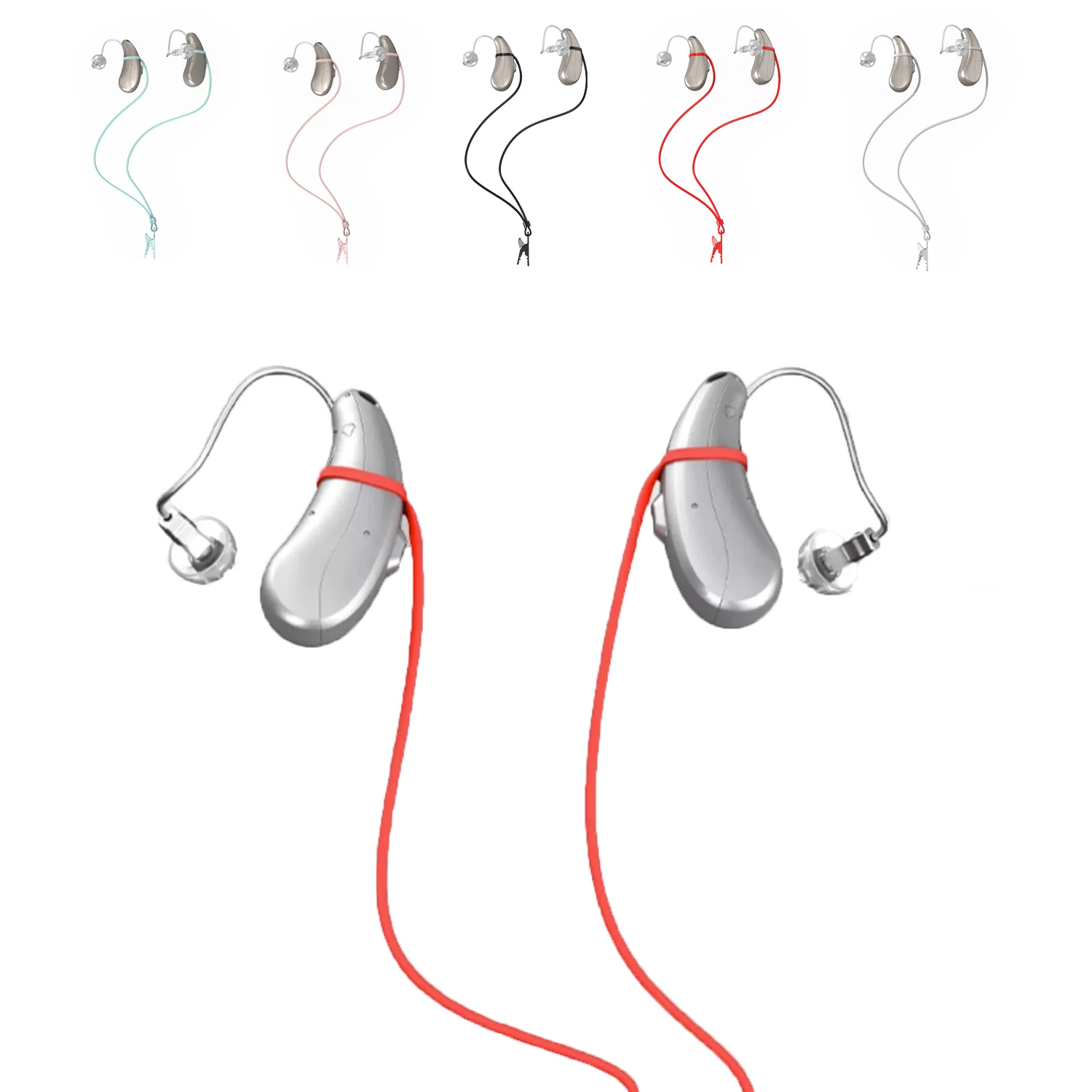 Waterproof Bluetooth Hearing Aid Protector with Anti-Loss Silicone Elastic Cord