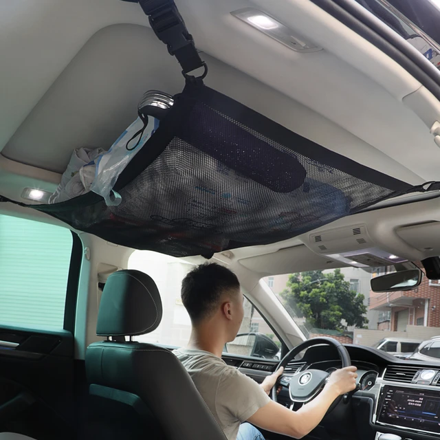 SUV Car Ceiling Storage Net Pocket Car Roof Bag Interior Cargo Net