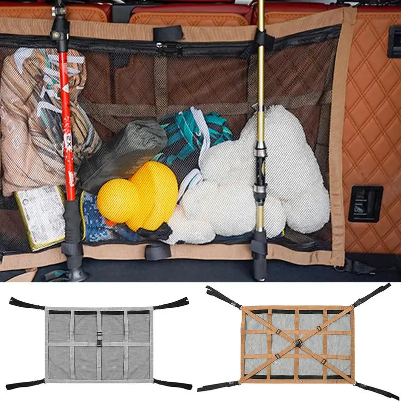 

Car Ceiling Cargo Net Doubble Layer Auto Sapce Saving Net Storage Car Durable Roof Storage Organizer Auto Cargo Net Mesh Bag