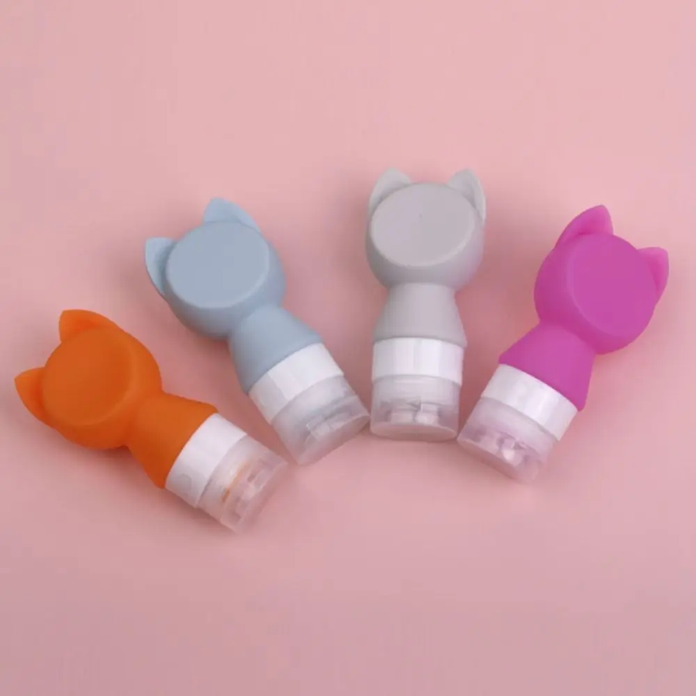 Empty Lotion Bottle mini Cat Head Creative Cosmetics Dispenser Bottle Leak Proof Squeeze Tube Silicone Sub-bottles Women