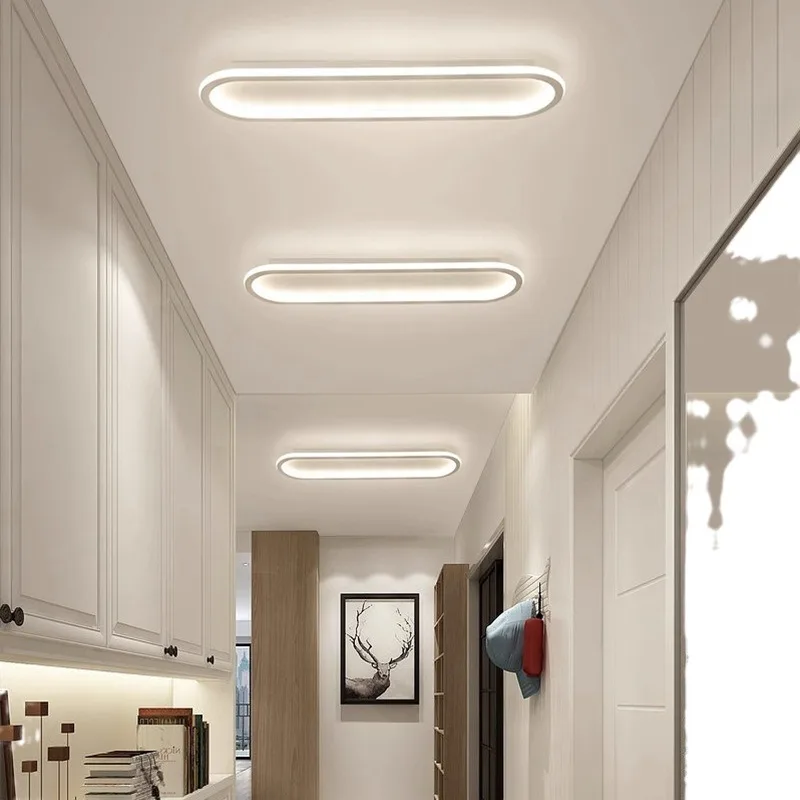 Nordic Long Strip Ceiling Light led ceiling light ceiling light For Bedroom Study Corridor Modern Hallway Porch Decor Indoor Lighting