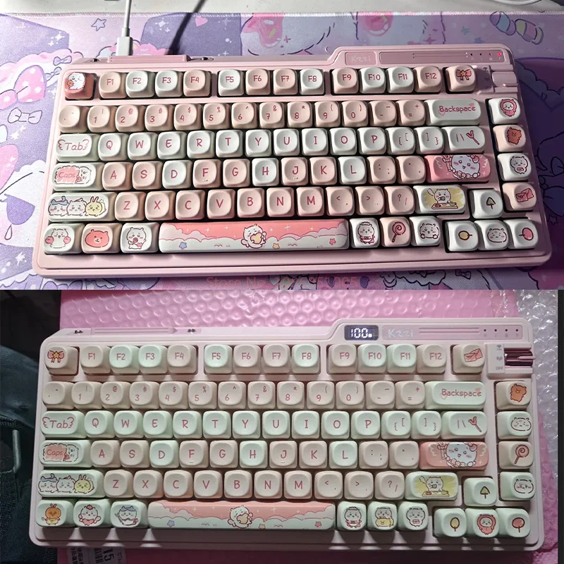 Chiikawa Creative Kawaii Key Caps MOA With 95keys 132keys Customized Sublimation Cartoon Accessories For Mechanical Keyboard - Image 5
