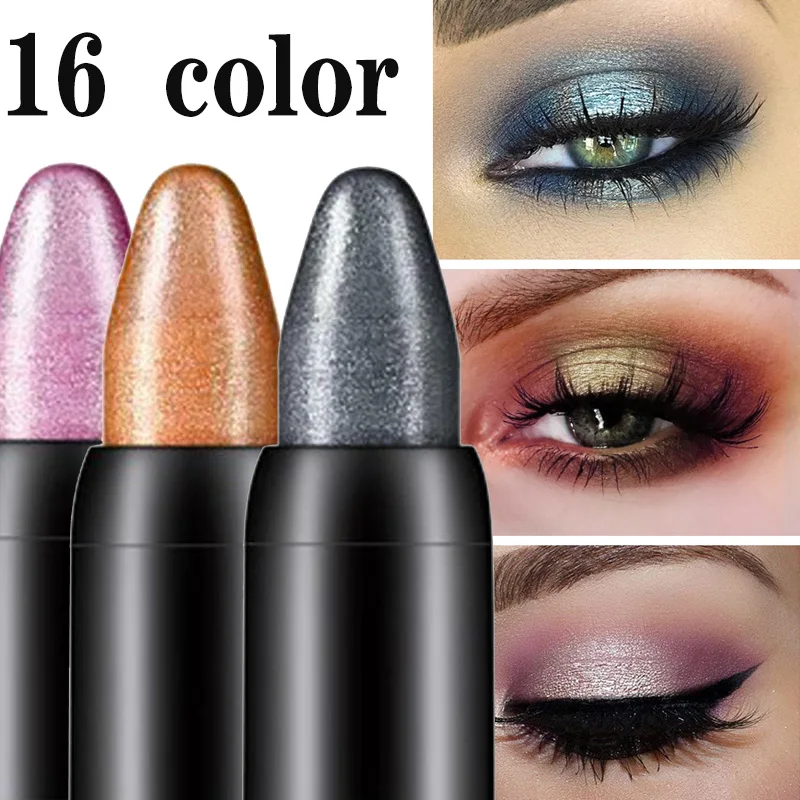 Eyeshadow pen 16 Color Highlighter Waterproof Glitter Matte Nude Makeup Pigment Cosmetics White Eyeliner