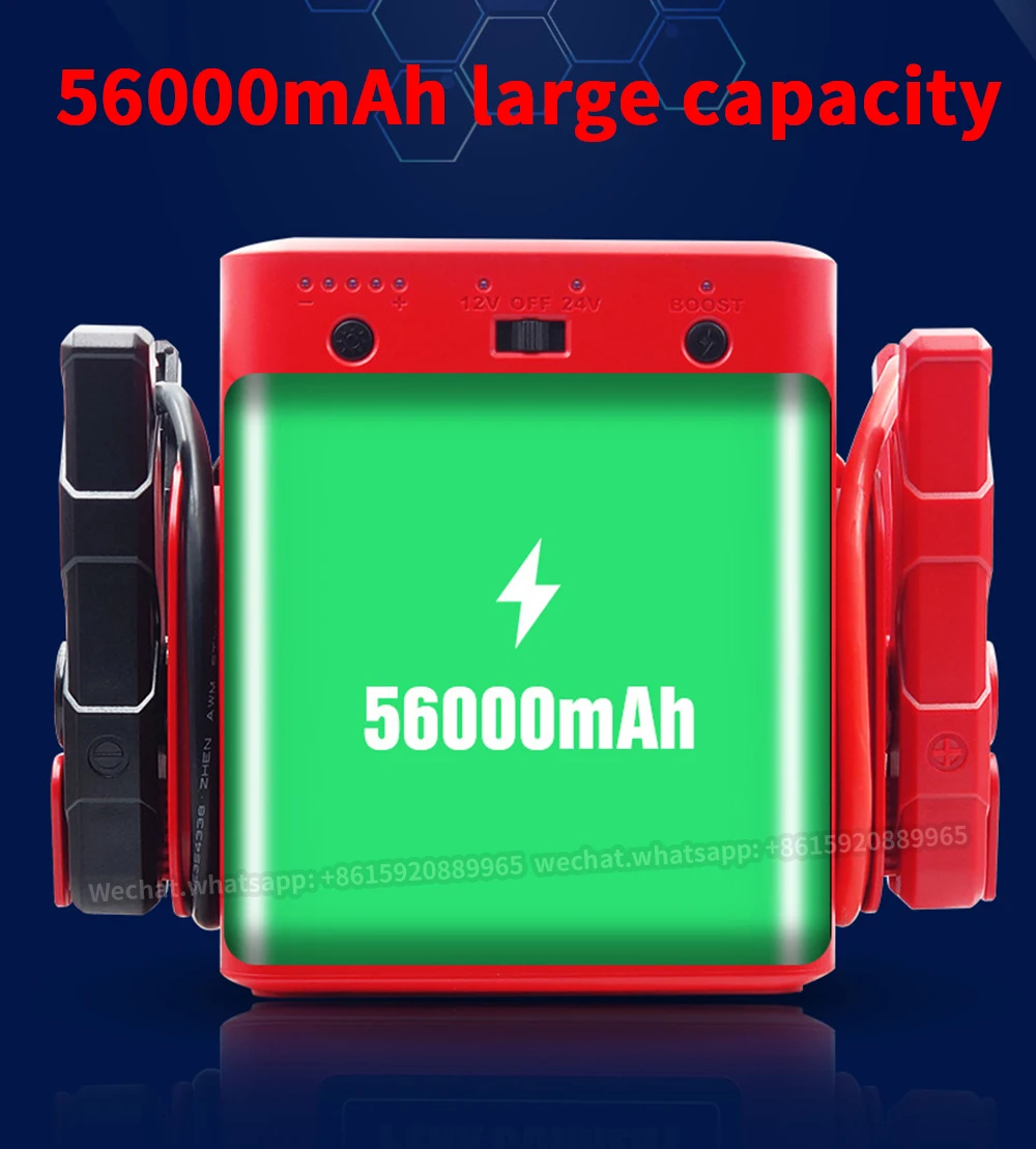 COSS IFTW Car Booster Portable Heavy Truck Tank 56000mAh 12/24V Switchable Heavy Duty Battery Jump Starter 4000A Peak Current