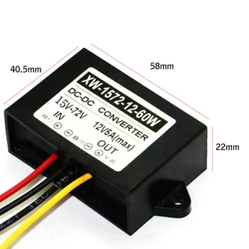 กันน้ํา IP67 DC DC Converter DC15-72V 24V 36V 48V ขั้นตอนลง 12V 5A 60W โมดูลรถแหล่งจ่ายไฟแรงดันไฟฟ้าอินเวอร์เตอร์ 1