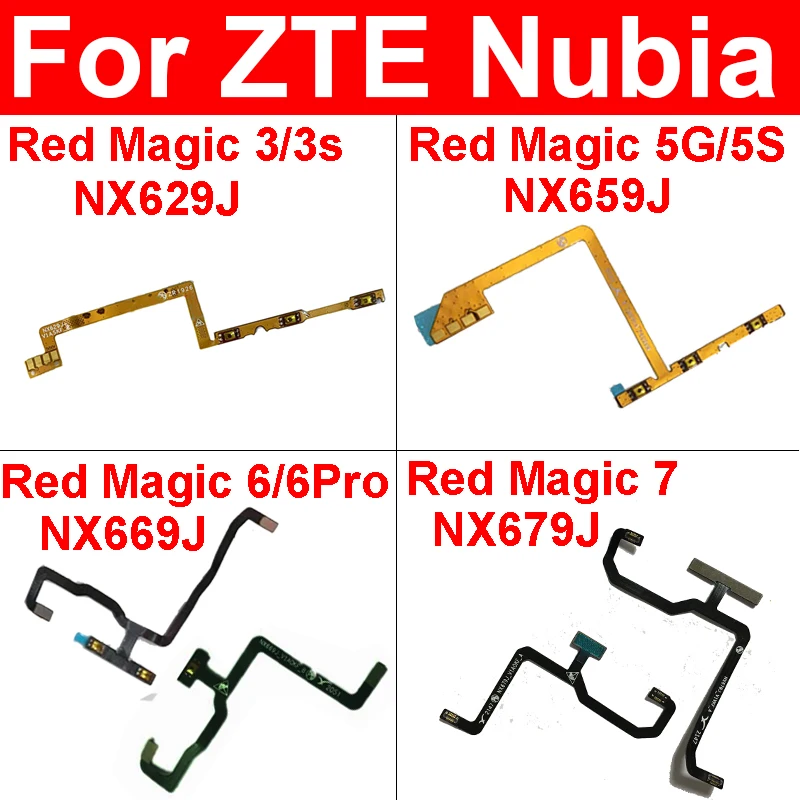 Кнопки питания и громкости, гибкий кабель для ZTE Nubia Red Magic 3 NX629J 3S 5G 5S NX659J 6 6Pro NX669J 7 NX679J 7Pro NX709J, Мощность громкости