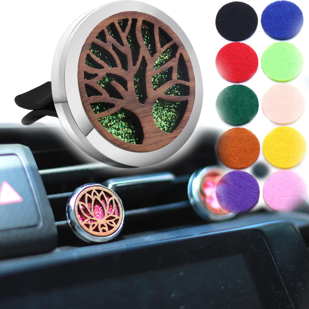 New Fashion Wood Aromaterapia Car Profumo Diffusore Gioielli Olio Essenziale Diffusore Aperto Medaglione Ciondolo Auto Gioielli Invia