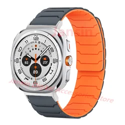 Magnetic Wristband Strap Replacement for Galaxy Watch Ultra - 47mm Accessory (Gray Orange)