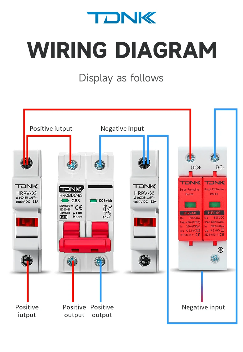 TDNK 1P 2P 1000V Solar-Gleichstrom-Sicherungshalter Photovoltaik-Verbindung 10x38 für PV-Combiner-Box - Solarsystem-Sicherungshalter 6A-32A – Detail 11