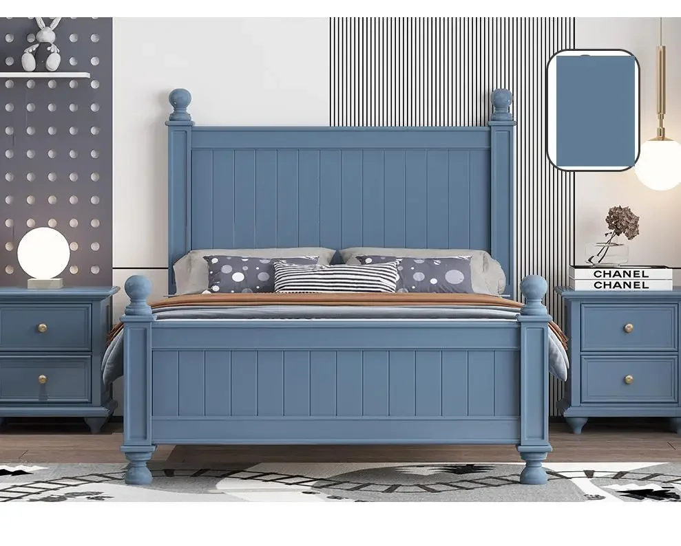 Modern solid wood bedside table for children's bedroom