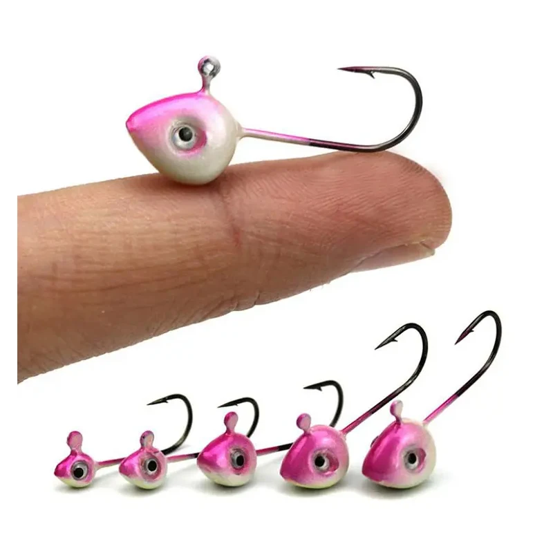 WEIHE 10 قطعة 1 جرام/2 جرام/3 جرام/4 جرام/5 جرام/0.5 جرام الكربون الصلب الصغيرة على شكل سمكة تهزهز رؤساء الصيد السنانير