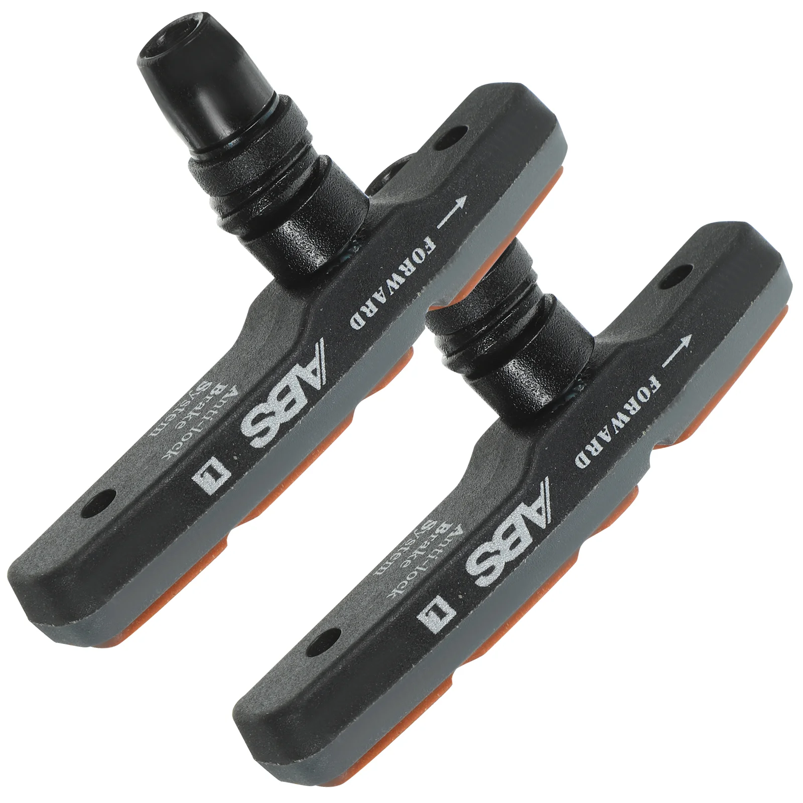 

1 Pair of Mountain Road Cycling Bike V Brake Pads Braking Shoes Blocks Cycling Accessories V-brake System (Black+Orange)
