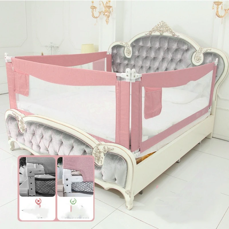 Detachable Vertical Lift Baby Crib Safety Fence Baby Activity Fence Bedding Anti Fall Bed Sideboard Barrier