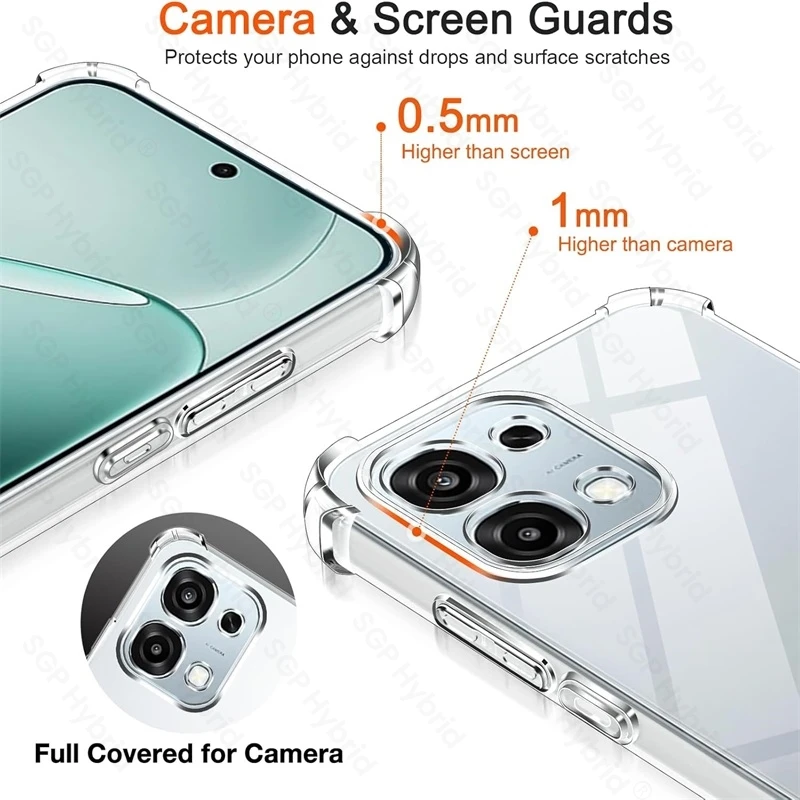 Anti-Yellowing Clear TPU Soft Phone Case with Camera Protection