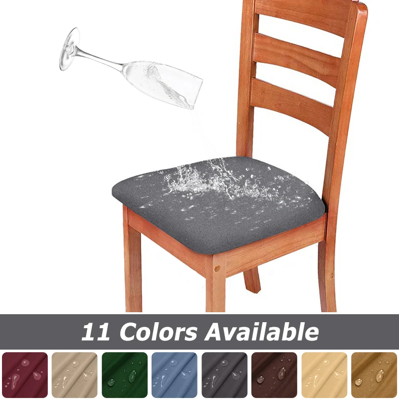 

1/2/4/6pcs Chair Seat Cover Waterproof Square Cushion Cover Removable Dining Room Elastic Seat Slipcover Stretch Chair Protector