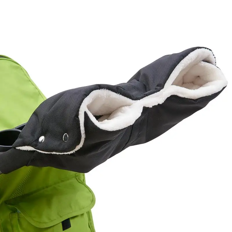

Stroller Hand Muff Waterproof Stroller Handle Cover Hand Warmer Extra Thick Gloves Anti-Freeze Fleece Lining Handmuff Cold