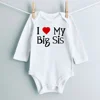 Heart Pattern&I Love My Big Brother Baby Jumpsuit Cute Newborn Long Sleeve Bodysuit Round Neck Girl Boy Jumpsuit As Gift To Baby 4