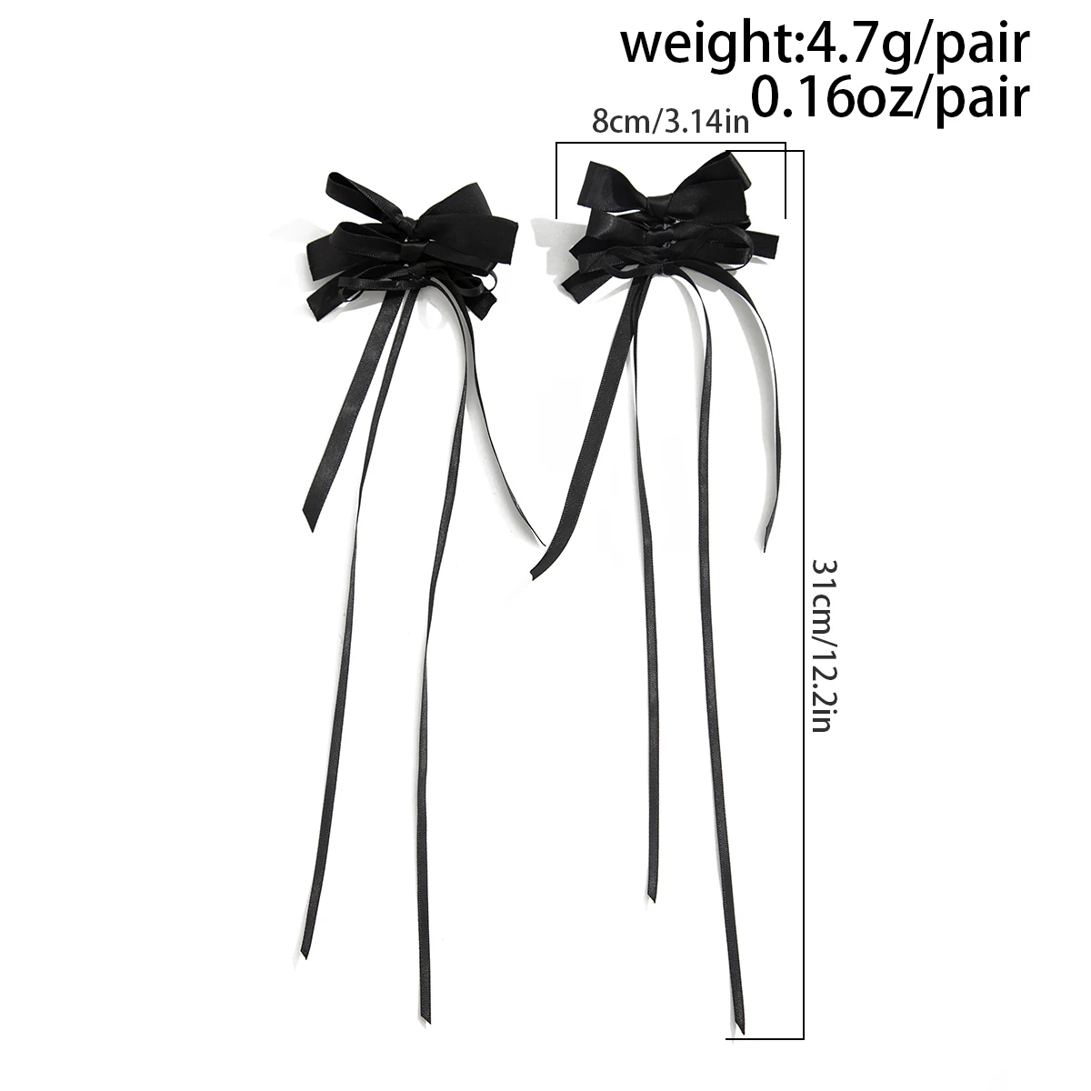 Exaggerated Bowkont Webbing Long Tassel Drop Earrings Women Trend Elegant Charming Earring Wed Bridal Party Jewelry
