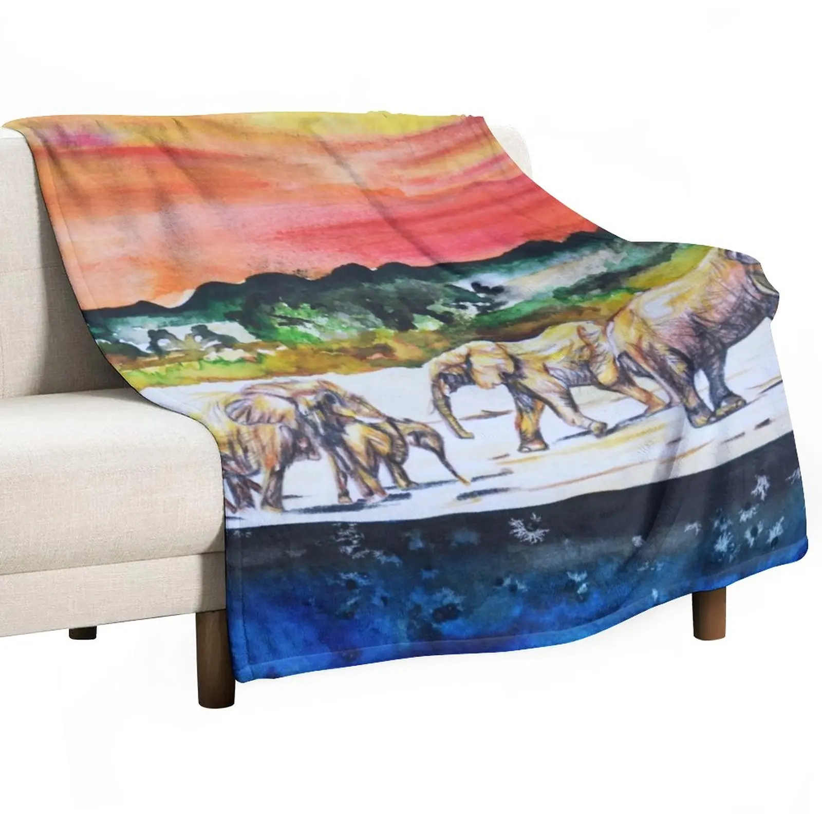

New Elephant Herd Throw Blanket Blanket Sofa Luxury Thicken Blanket manga Nap Blanket