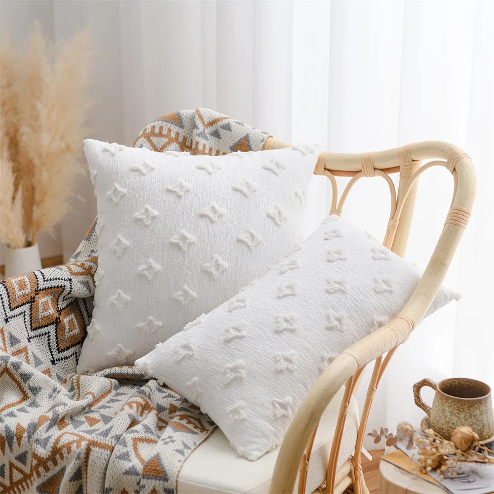 

Soft White Cushion Covers 45x45 Star Shaped Throw Pillow Cover for Couch Home Decor Pillows for Sofa Bedroom Pillow Cases
