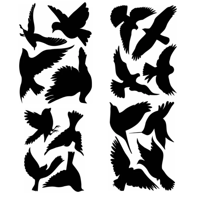 16pcs Large Anti-Collision Window Clings Hummingbird Window Stickers Glass Door Decals Preventing Bird Bathroom Decor window stickers