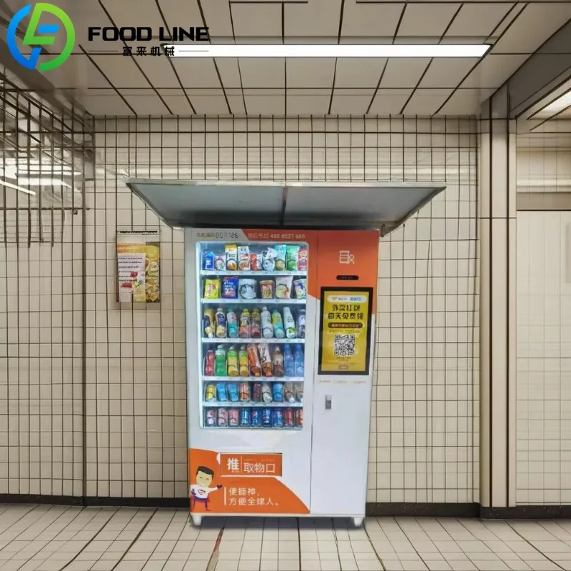 Custom commercial combination vending machine Beverage snack Non-refrigerated food dispenser Support credit card coin payment