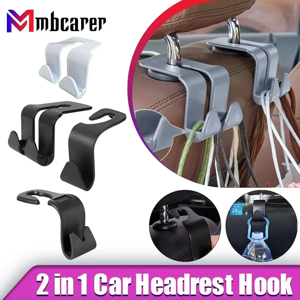 

1/2PCS Car Seat Headrest Hook Auto Seat Headrest Storage Hanger Bearing 20kg for Bag Handbag Purse Clothes Coats Hanging Hooks