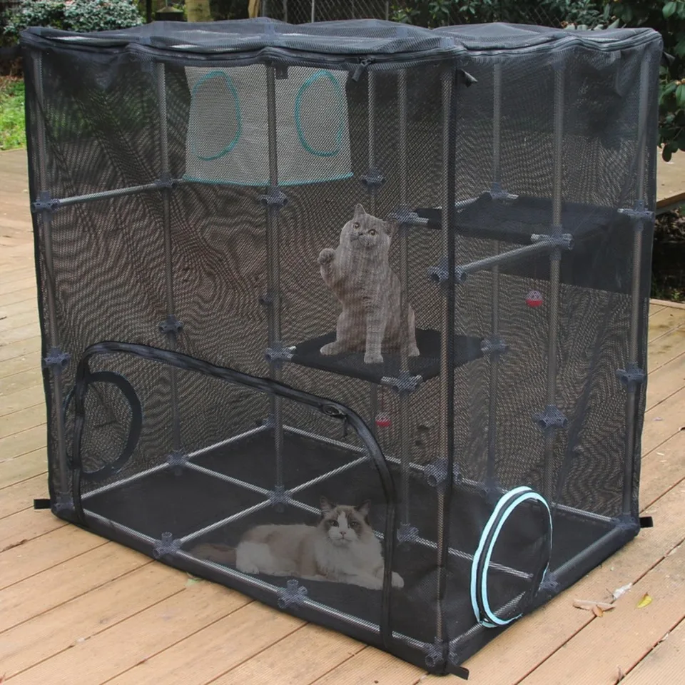 Spacious Modular Outdoor Cat Enclosure Mega Kit